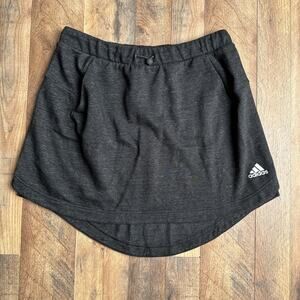 Adidas Heathered French Terry‎ High Low Skirt Women's Medium Black Golf Tennis